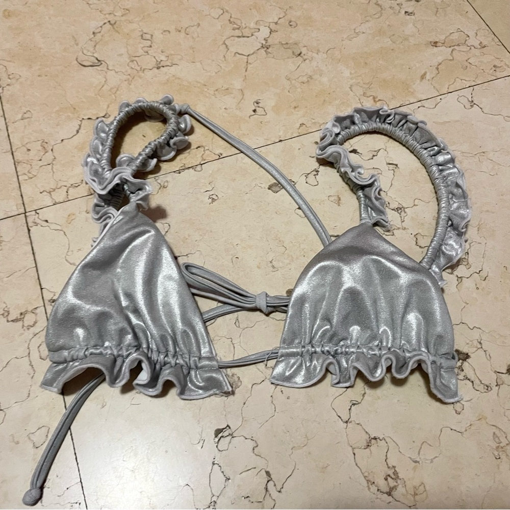 Kai Lani silver bikini top- size small